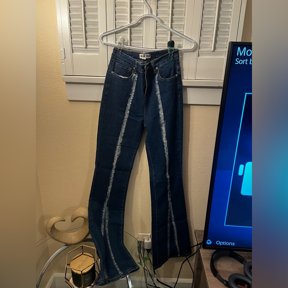 I am gia flared denim jean